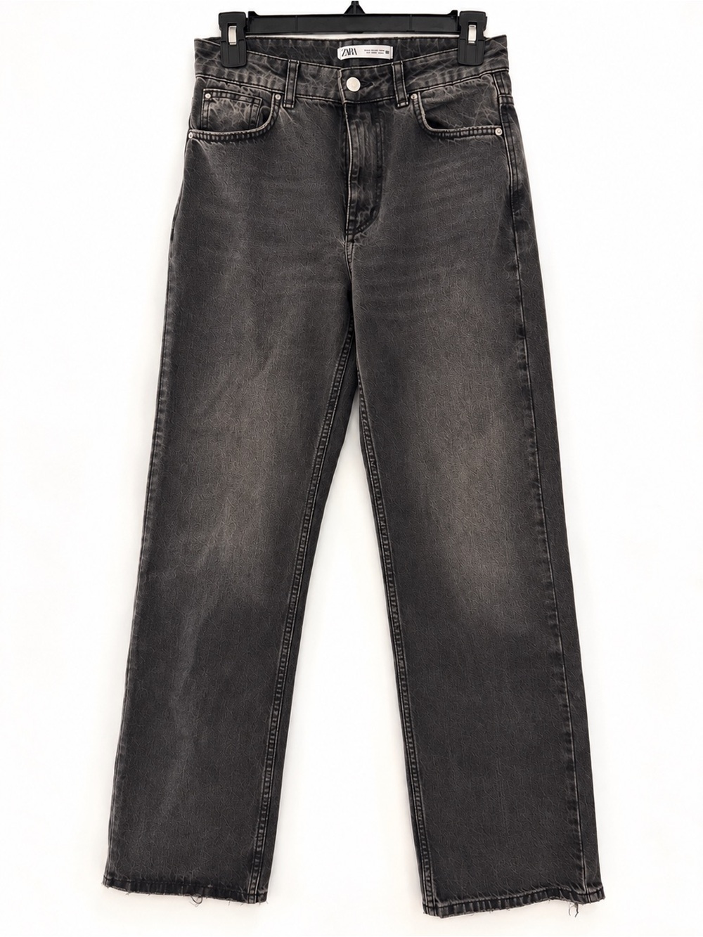 ZARA Washed Black High Rise Straight Leg Jeans Size 6 / 28
